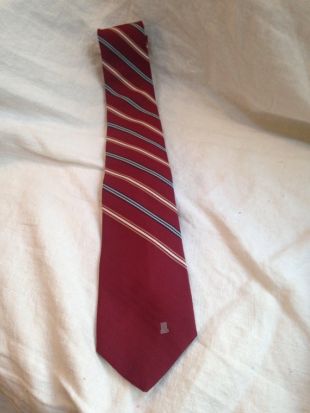 Cravate en soie Pure Lanvin bande Bordeaux