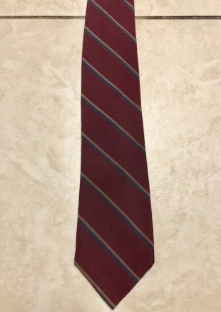 Vintage POLO RALPH LAUREN soie coton REPP rouge régimentaire rayé cravate Ivy League trad