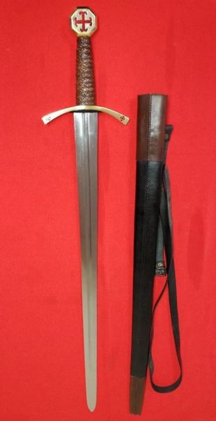 Épée de Templier fonctionnelle exclusive avec fourreau