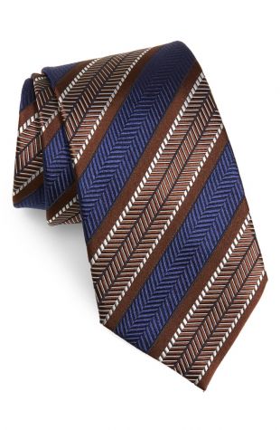 Ermenegildo Zegna Herringbone Stripe Silk Tie | Nordstrom