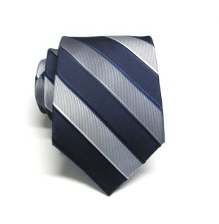Mens Ties rayures argent gris bleu marine cravate assortis Option mouchoir de poche. Liens de mariage.