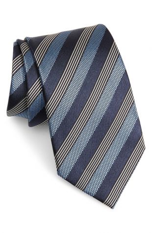 Stripe Silk & Cotton Tie