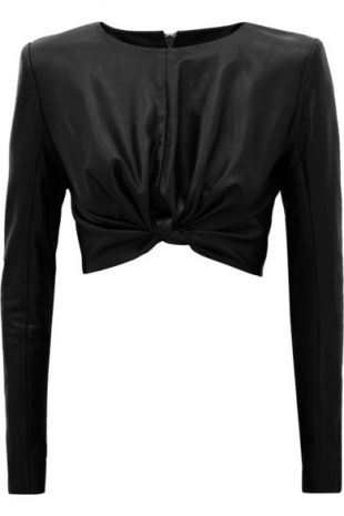 Balmain - Haut en cuir raccourci