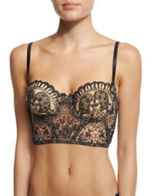 I.D. Sarrieri Flammes Et Fumee Underwire Half-Cup Bustier, Anthracite