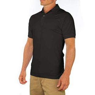 CC Perfect Slim Fit Polo Shirts for Men + Stretch | Breathable Sweat Wicking Short Sleeve Fitted Collared Mens Polo T Shirt