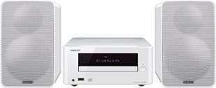 Onkyo CS-265(W) CD HiFi Mini System (CD Player, MP3, Radio, 2 x 20 Watts Output, Two-Way Speaker, Bluetooth, NFC, Music Streaming, USB/Audio in, iPhone compatible) White