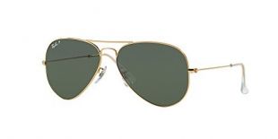 Ray-Ban RB 3025 Aviator Sonnenbrille, polarisiert, (001/58 ARISTA CRYSTAL GREEN POLARIZED LENSES), 55 mm