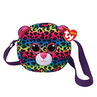 Claire's Girl's Ty Beanie Boo Dotty the Leopard Crossbody Bag Rainbow