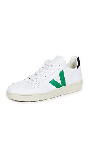 Veja V-10 Leather Blanco/Verde - Zapatillas Hombre - Blanco, 41