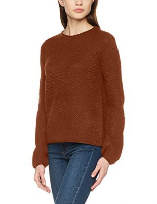 Only Onliris L/s Pullover Knt Felpa Donna, Marrone (Cherry Mahogany) 40 (Taglia Produttore: Large)