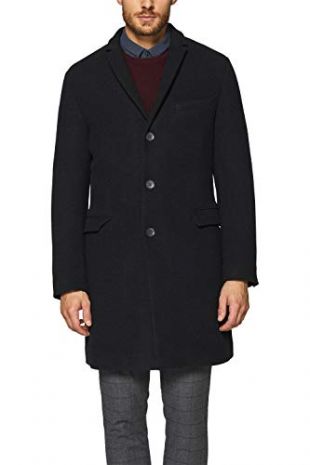 ESPRIT Collection Men's 118eo2g005 Coat, Black 001, Large (Size: 50)