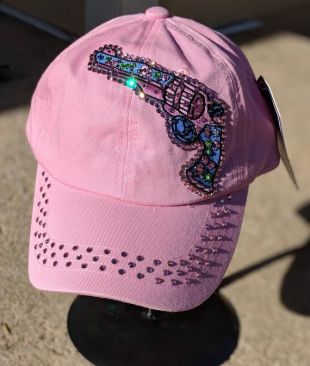 Mesdames clair rose pistolet BLING casquette