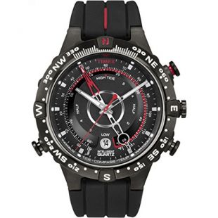 Timex Intelligent Quartz - Reloj análogico de cuarzo con correa de silicona para hombre, color negro