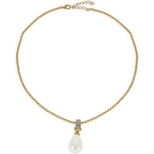 Collier Métal Rhodié Crystals From Swarovski, Perle