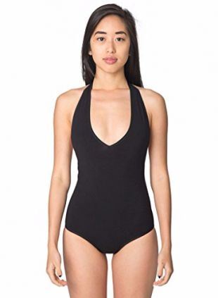 American Apparel Cotton Spandex Jersey Halter One-Piece Leotard
