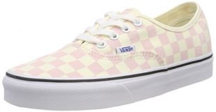Vans Authentic, Baskets Femme, Rose (Checkerboard), 38.5 EU