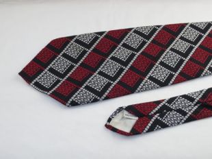 Vintage hommes cravate, noir, rouge et blanc rayures