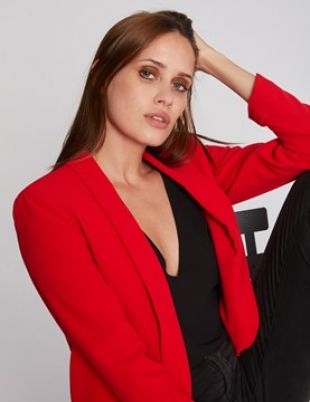 Blazer Femme à Col Smoking élégant Cardigan Ajusté Veste Travail