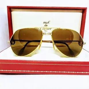 Cartier Vendome Santos Sunglasses Size 59-16 Original Brown Lenses