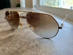 Vintage Sunglasses 18k Gold Aviator Vendome Santos