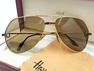 RARE CARTIER VENDOME LAQUE DE CHINE AVIATOR SUNGLASSES VTG GP W/LENSSES+BOX 62MM  | eBay