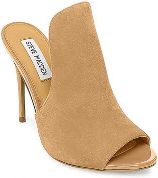 Steve Madden Women's Sinful Heeled Sandal, Nude Suede, 6 M US