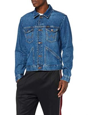 Wrangler Icons Giacca in Jeans, Blu (3 Years 925), Large Uomo