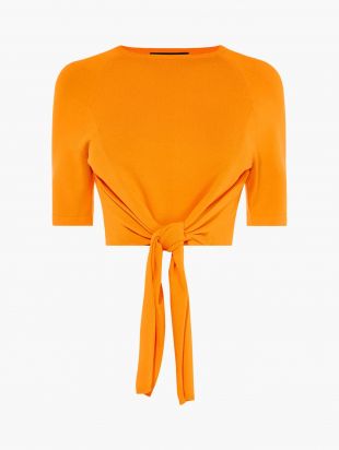 Karen Millen - Orange Tie Hem Crop Top