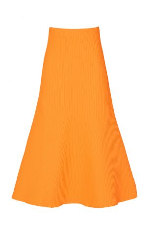 Tech Poly Ribbed Skirt Orange