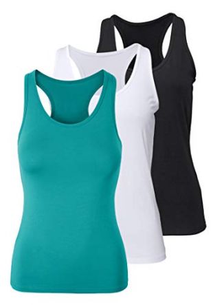 BQTQ 5 Pièces Débardeur Femme Tank Tops Dos Nageur - Lot Yoga Sport Fitness Couleurs Basiques