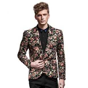 FANZHUAN Blazer for Men Flower Blazer Fitted Blazer Blazers for Men Regular Fit