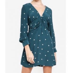 topshop green spot dress