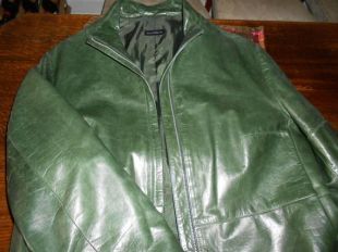 Émeraude glace veste Bisonte australien fait de cuir véritable