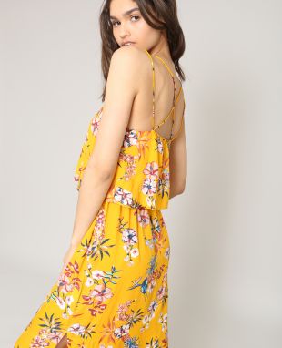 Robe longue à fleurs