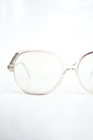 Womens clair vintage lunettes de vue-montures de lunettes bleu clair Rose rétro – des années 1980 Oversized verres clairs – des années 80 Retro Transparent optique