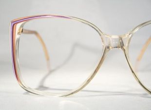 AMERICAN OPTICAL True Late 1970's / Début des années 1980's Women's Clear Honey Amber Vintage Oversize Butterfly Eyeglass Frames Unworn Made in France