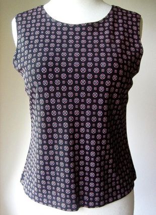 TOP T-Shirt chemisier pour robe costume débardeur sans manche rose mosaïque Stretch noir MP
