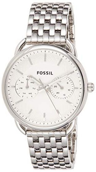 Fossil Tailor ES3712, Orologio Analogico Placcato in Acciaio Inox da Donna, Bianco