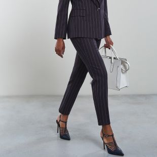 Piper Trouser Navy Pinstripe Trousers