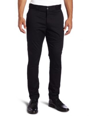 Dickies Men's Skinny Straight Fit Work Pant, Black, 31x30