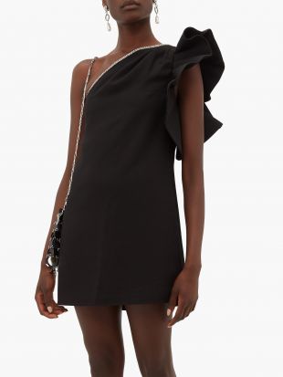 Crystal-embellished one-shoulder crepe dress | Self-portrait | MATCHESFASHION US