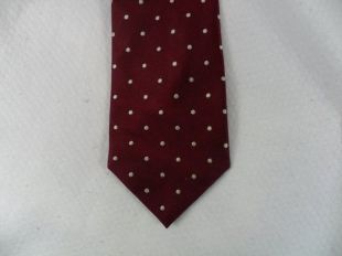 Vintage EXTRA LONG Lands End Tie USA Hand Sewn Pure Silk Burgundy and White Polka dot Mans Necktie 64 x 3.75 The Crazy Tie Guy T1216