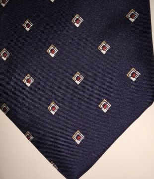 Vintage CHRISTIAN DIOR 100 % soie bleu marine diamant Dit motif cravate cravate 54" longueur 3.5" large