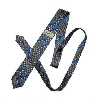 des années 60 cravate, cravate étroite, papillon gris bleu, Skinny rayé Tie, des années 1960 Mad Men Tie, cravate bleue gris argent, sans doublure cravate