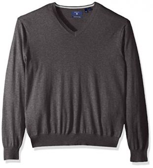 Gant - GANT Herren Silk Blended V Neck Sweater Pullover