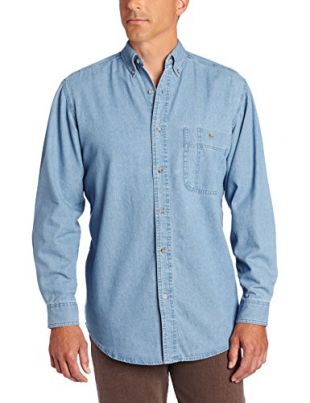 Wrangler - Camisa de Mezclilla básica con un Bolsillo para Hombre - Azul - XX-Large