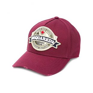 DSQUARED2 Men Canadian Brothers Baseball Cap Bordeaux