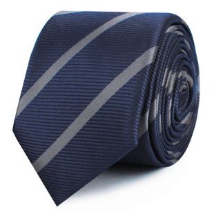 Bleu profond avec 6,5 CM mince étroites bande grise anthracite cravate (M594-ST6) hommes Slim hommes Mens mariages garçons d’honneur de mariage