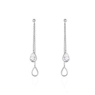 Boucles d'Oreilles Or Blanc Goutte