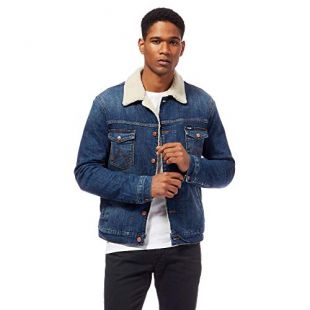 Wrangler Men Blue Denim Sherpa Jacket